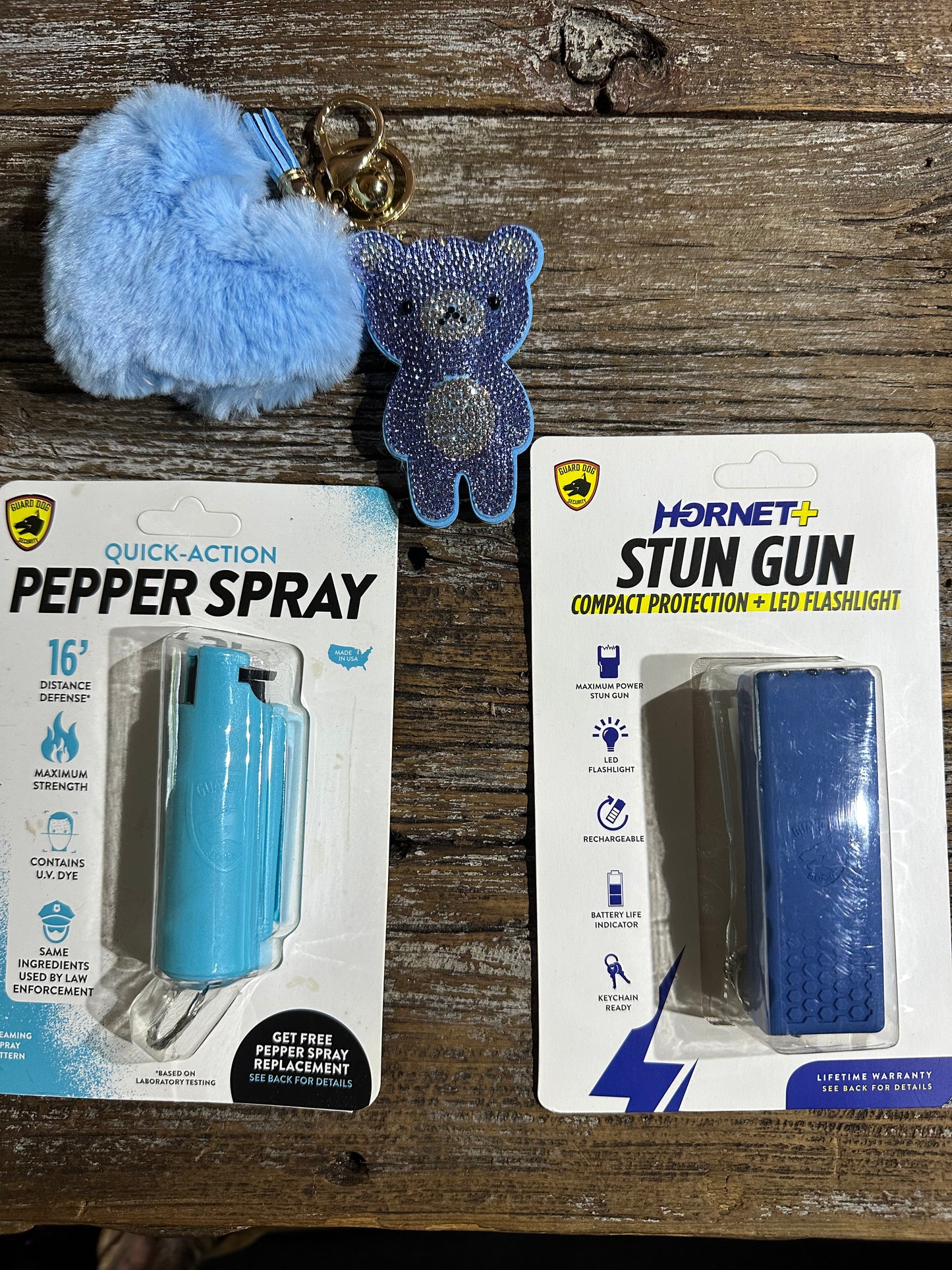 Blue mini safety keychain
